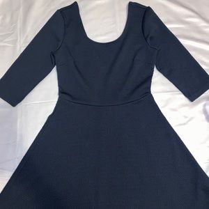 Cute Navy Blue 3/4 Sleeve Dress